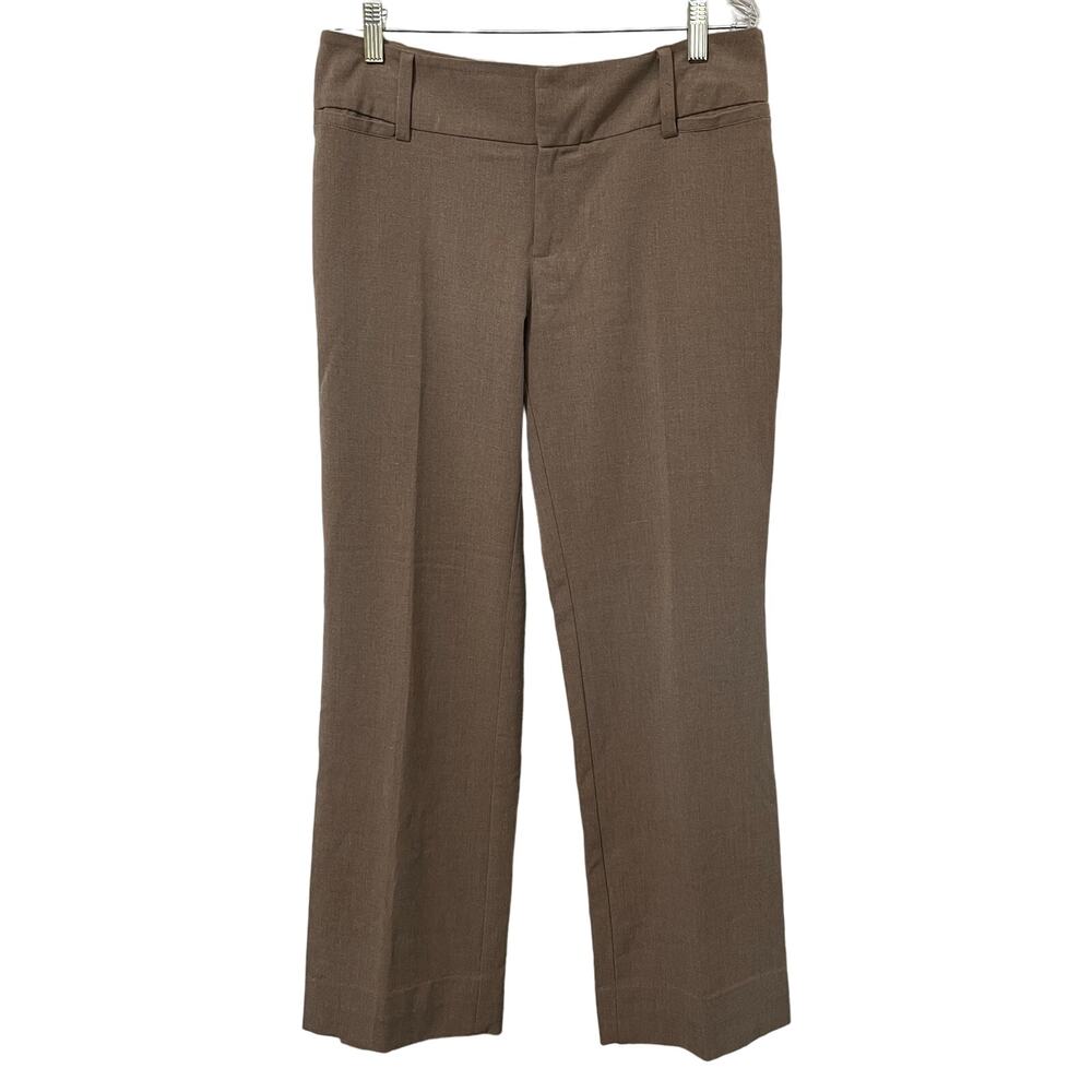 AB Studio Career Pants Sz 6 Light Brown Wide Waist Band Straight